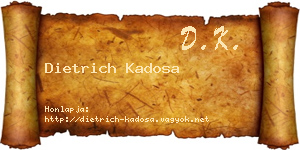 Dietrich Kadosa névjegykártya